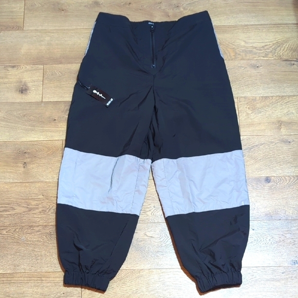 Poster Girl Rave Jogger Pants Front Zipper Reflective Strips Pants 1X NWT - Picture 1 of 11